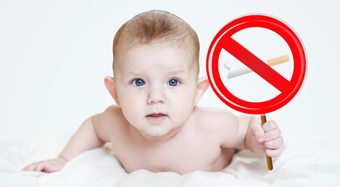 Категорически запрещено курить возле маленьких детей